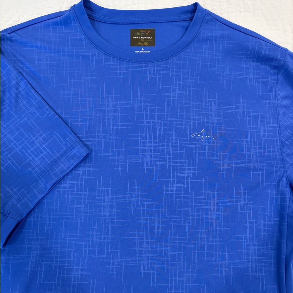 Greg Norman for Tasso Elba Men's Blue Short Sleeve Golf Tee